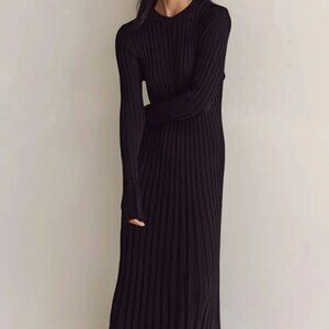 DISSH Ada Black Long Sleeve Midi Dress - Size M
